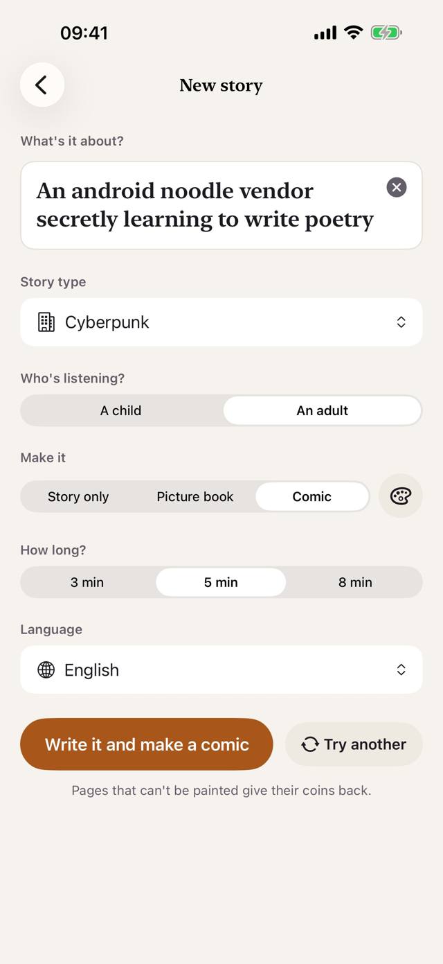 Type any idea